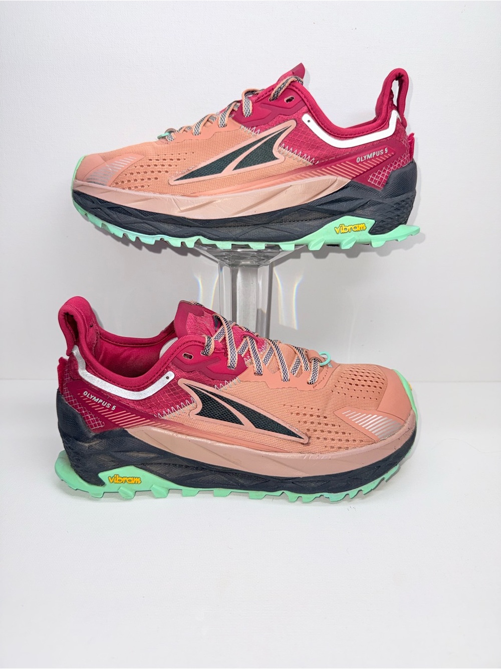 Altra Women's Olympus 5 Trail Shoes - Coral Peach & Magenta - Picture 1 of 8